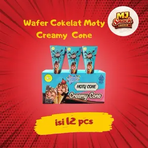 Creamy Cone Cokelat Isi 12pcs Snack Wafer Coklat