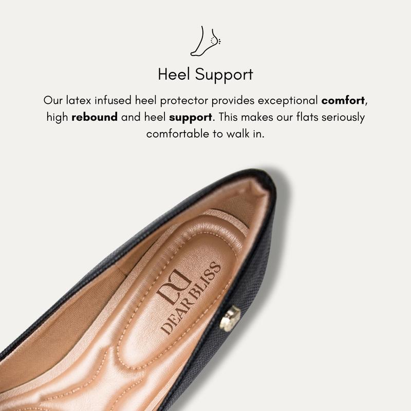 Product Introduction of DEAR BLISS Leticia Heart Black Pointed Toe Flats 6