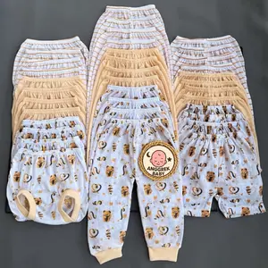 BIGSALE Promo special | 36 PCS mix Bawahan Celana Bayi Seri Cream panda & Kucing | Katun Adem | 0–6 Bulan Halus & Lembut Laki-Laki & Perempuan Newborn Lucu