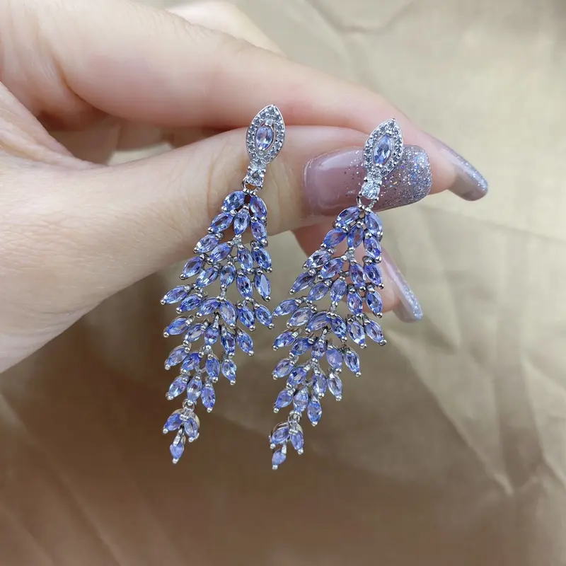 Tanzanite Earrings Natural Gemstone jewellery 3