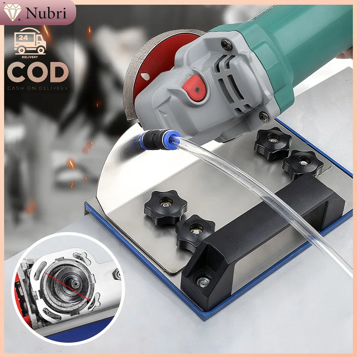 Nubri COD Adaptor Grenda 45 Derajat untuk Pemotongan Granit & Keramik Sudut Kemiringan 45° Alat Potong Granit Profesional