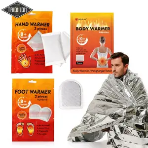1 Paket Anti Hypothermia Emergency Blanket Foot Warmer Hand Warmer dan Body Warmer