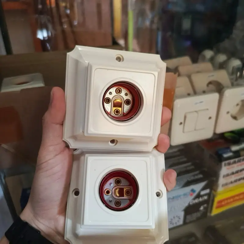 Fiting lampu/mangkok lampu/fiting lampu flapon segi empat mangkok/dudukan lampu