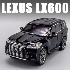 Diecast Chimei model Lexus LX600 skala 1:24 cocok untuk koleksi atau hadiah anak-anak Ban Lampu Mobil Toy