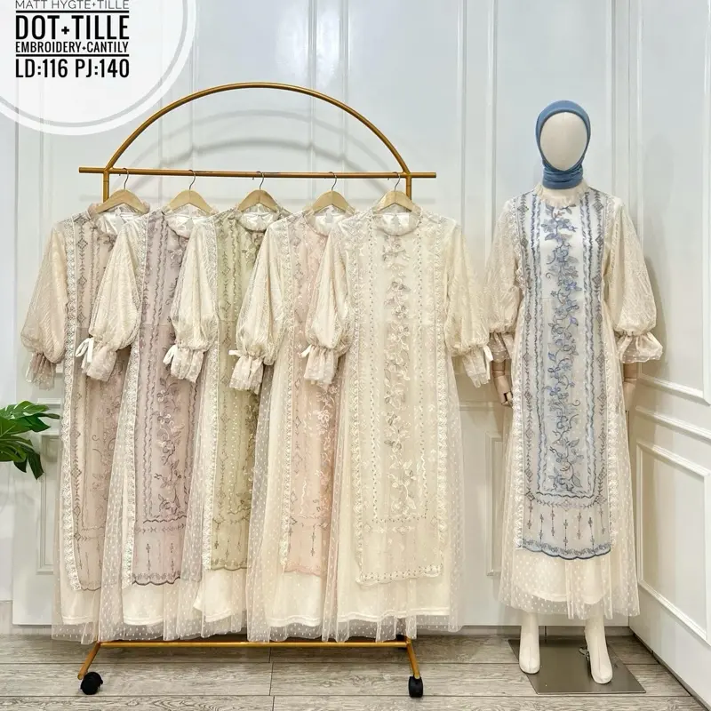 GAMIS ZIRA WARNA TILE BORDIR 2