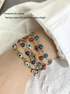 Pulsera con diseño de ojo turco, Joyería a la moda para mujeres y hombres, Joyería versátil y exquisita para regalo de cumpleaños