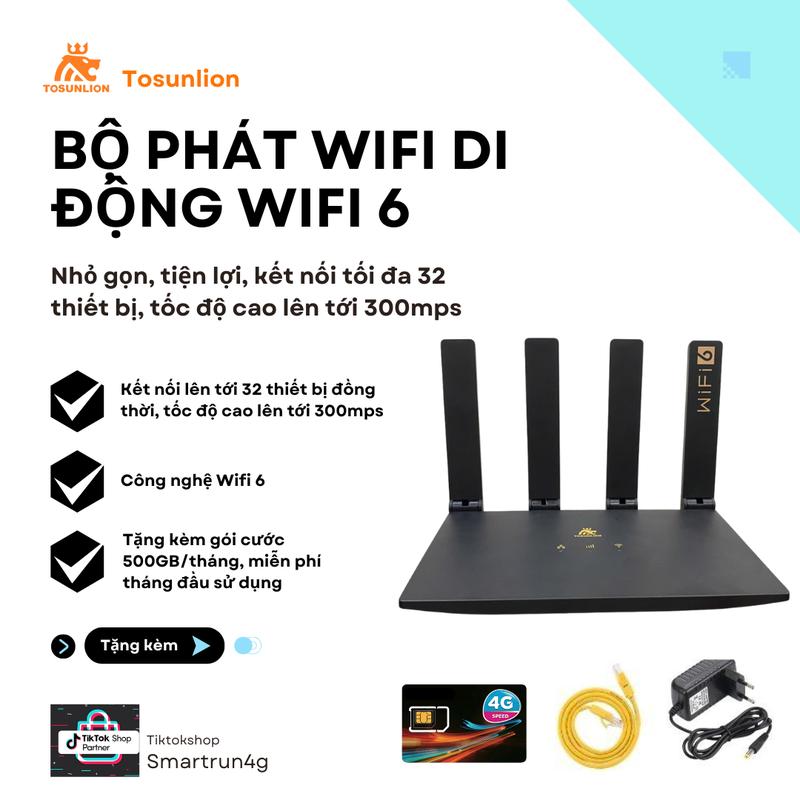 [Tặng 500GB] Phát wifi 6 kết nối 32 thiết bị, 4 Râu tốc độ cao tới 300mps, kết nối đa thiết bị điện thoại, máy tính, tivi, có cổng LAN - Miễn phí 500GB tháng đầu sử dụng
