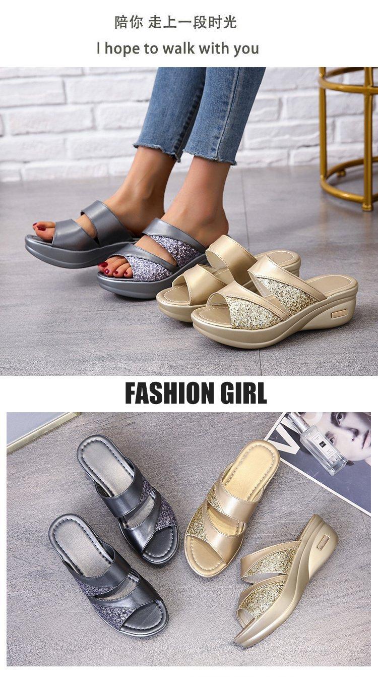 Product Introduction of Dép Slingbacks Thường Ngày Dành Cho Nữ, Bệ Đế Xuồng PU Lấp Lánh, Dép Thoải Mái, Dành Cho Phụ Nữ, Bộ Sưu Tập Mùa Lò Xo 2024, Dép Đế Xuồng Mùa Hè 11