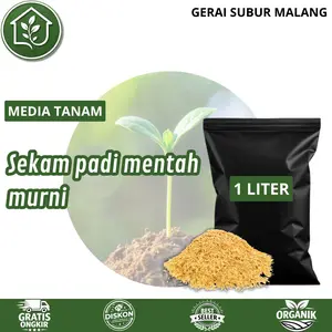 GERAI SUBUR MALANG Sekam Padi Mentah Murni (Kemasan 1 LITER) Media tanam organik siap pakai