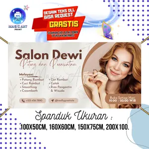 SPANDUK BANNER Salon Perawatan Kulit Coklat MMT Spanduk Custom 200x100