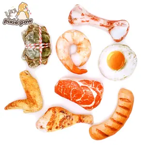 [PIXIE PAW] Mainan Boneka Lucu Bentuk Daging Gigitan Anjing Kucing | Pet Toys