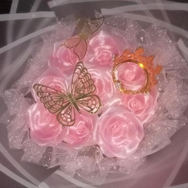 buket bunga pita satin Glitter 2