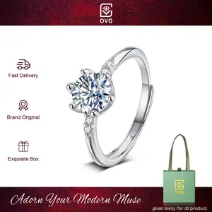 【999 Comment "MAU" 5 kali 】OVG Cincin Wanita Perhiasan Original Tunangan Cewek Adjustable Elegan Korea Anti Luntur Rings OGR011-Silver