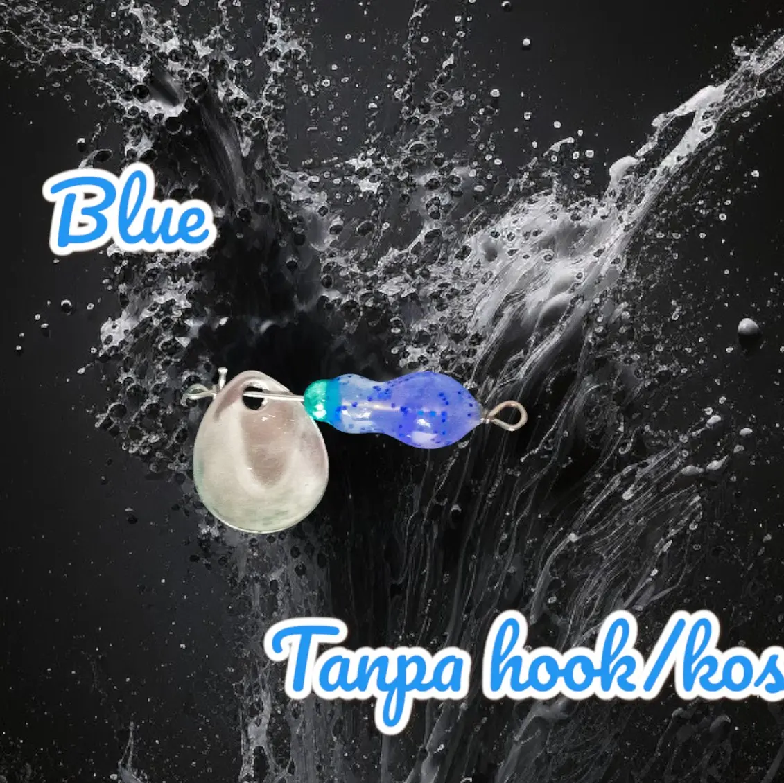 Umpan blank rayap lure glitter blue tanpa hook