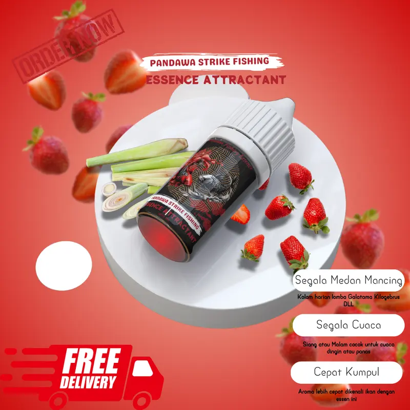 TERBARU Essen Oplosan ikan mas PANDAWA STRIKE Aroma Strawberry Sereh 30ML Pancing Mancing Umpan 1