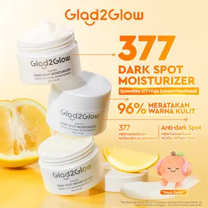 [BPOM] Glad2Glow Moisturizer Yuja Symwhite 377 Dark Spot 1/2/3 PCS Whitening Glowing G2G glowing brightening melembabkan kulit,Pelembab Mencerahkan & Atasi Noda Hitam Bekas Jerawat, Kulit Glowing, Tekstur Gentle untuk Pagi & Malam, Hasil Maksimal