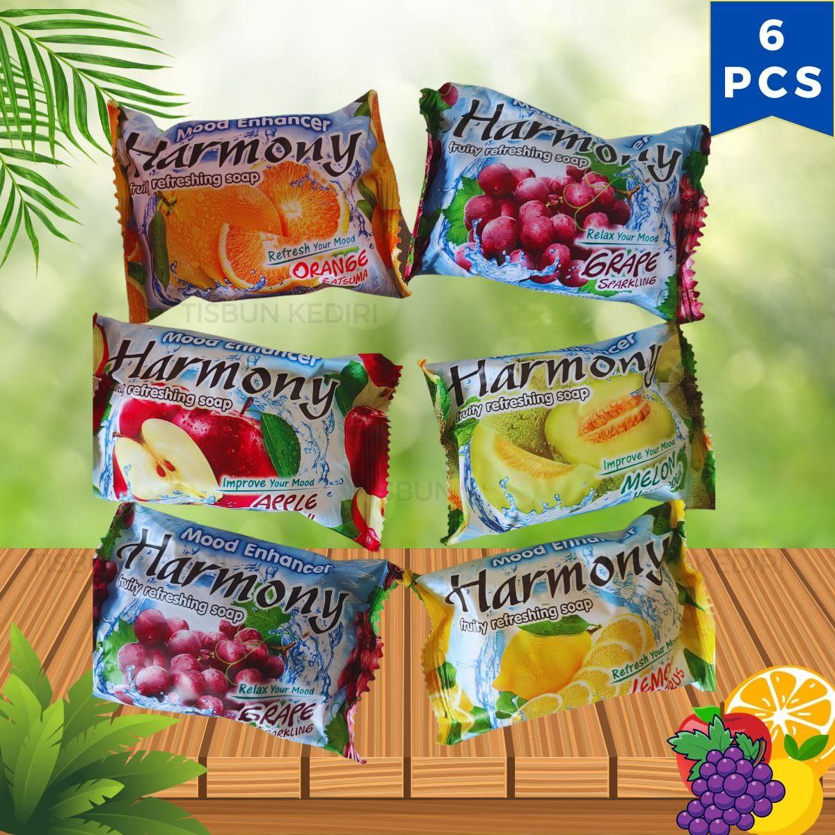 PROMO 6 PCS SABUN HARMONY BATANG - AROMA SEGAR BUAH sabun  harmony