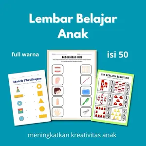 (new produk) 50 LEMBAR BELAJAR ANAK FULL WARNA TEBAL / LEMBAR KERJA ANAK ISI 50 Lembar HD Membantu Anak Mengenal huruf, angka dan objek lebih dulu BISA COD Aktivitas Coding buku edukasi