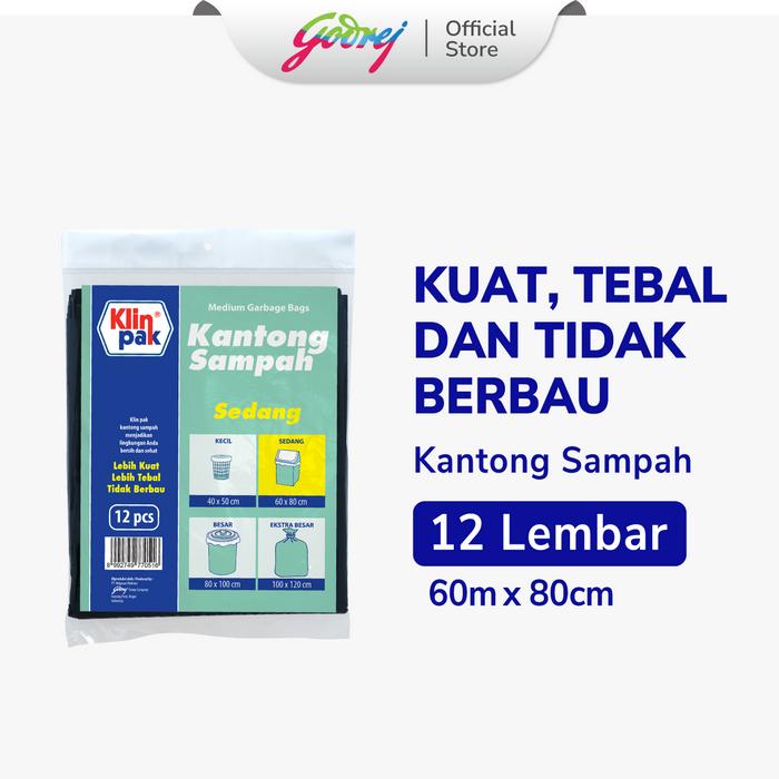 Gambar Klinpak Kantong Sampah Sedang 60cmX80cm Isi 12 Sheet Plastik dari godrejindonesia Kota Administrasi Jakarta Utara Tokopedia