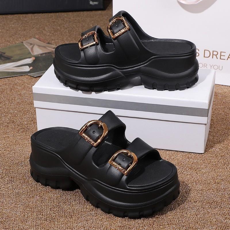 TEFANSY Sandal Wanita Kekinian Tinggi Sandal Fuji Wanita Wedges Korea Strap Dua Sandal Jelly Wanita 36-41 Kasual 2