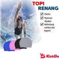 Gambar KickGo Topi Renang Karet Silikon Swimming Cap Penutup Kepala Renang Remaja Dewasa All Size - Topi Renang Biru dari KickGoOfficialStore Kab. Tangerang 1 Tokopedia
