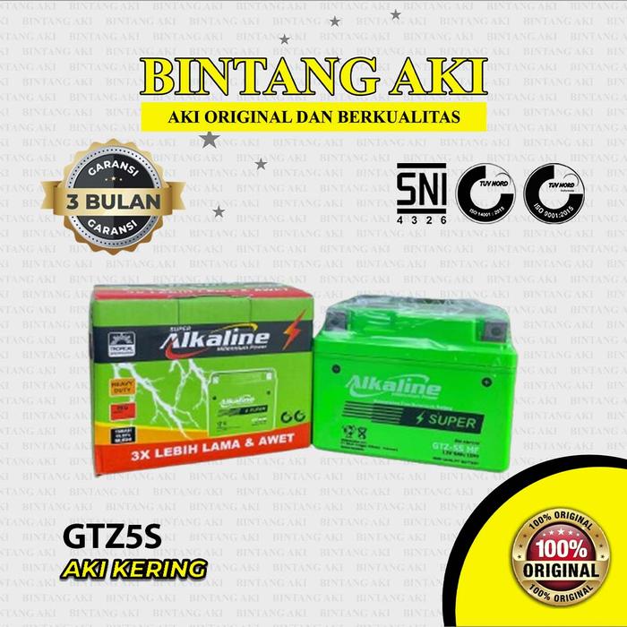 Promo Aki ALKALINE GTZ5S SUPER Aki Kering Motor ZX 130 Athlete