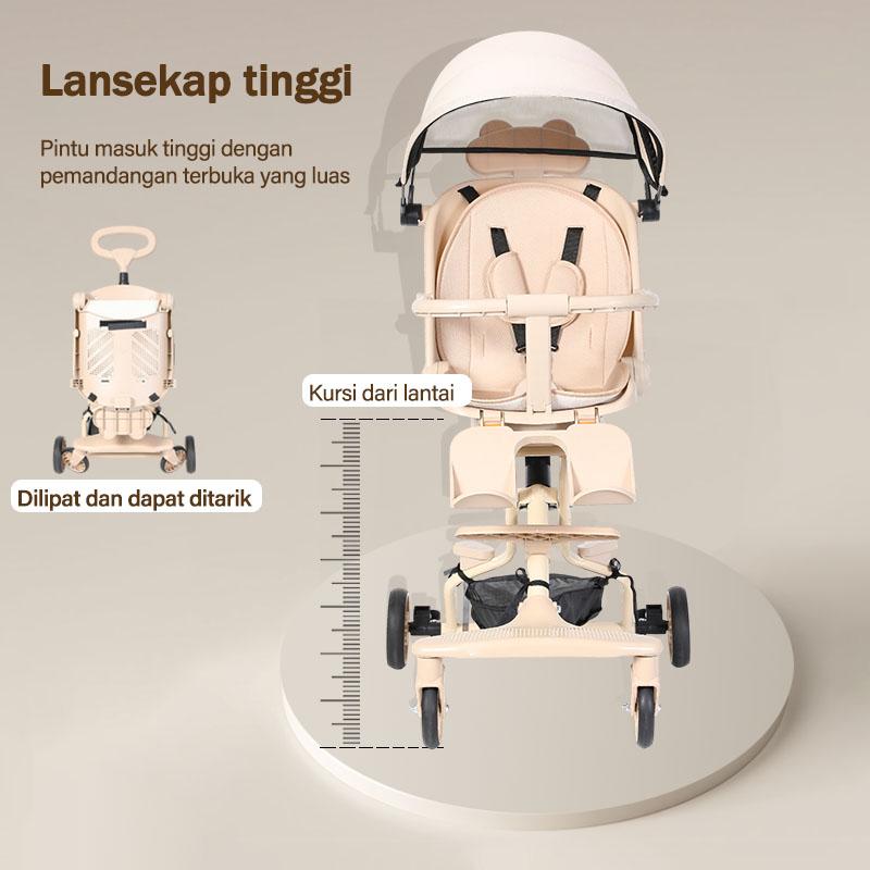 Kereta dorong anak ringan dan bisa dilipat bisa menghadap dua arah nyaman untuk duduk dan tiduran model ekonomis rakit sendiri