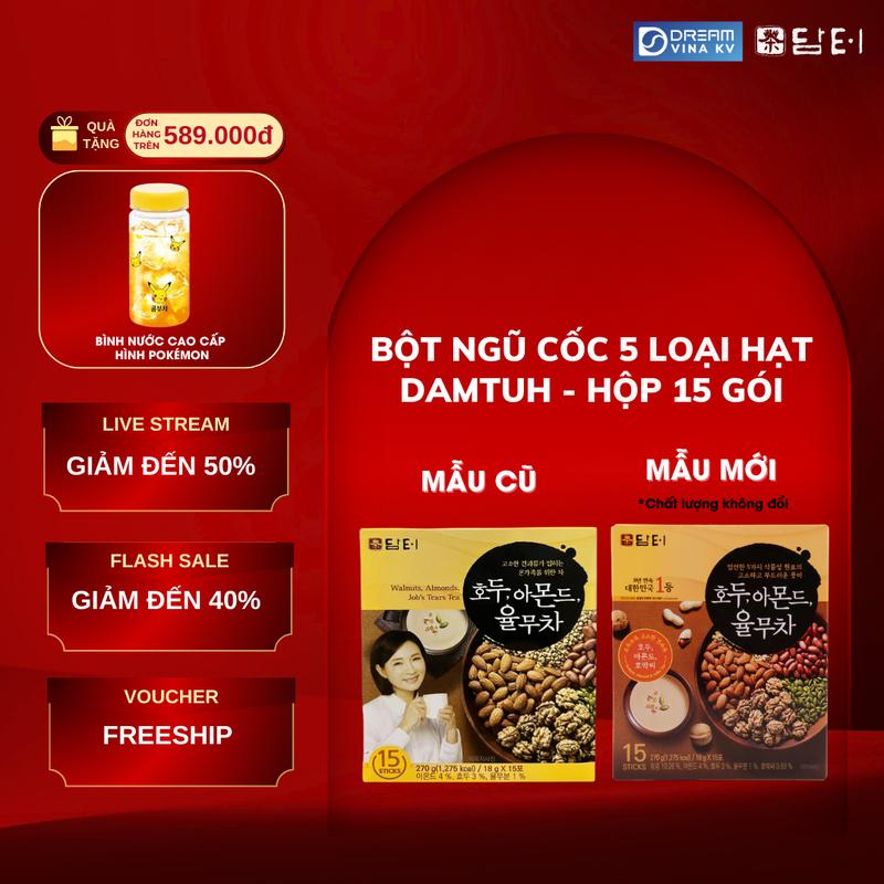 DATE 2027 Bột Ngũ Cốc 5 Loại Hạt Damtuh Hàn Quốc - Hộp 15 gói