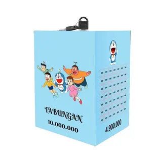 celengan gembok kunci Celengan Target 10jt - 300jt Doraemon Celengan Murah Anti Rayap Tahan Lama Ukuran 15x20cm Cocok untuk hadiah anak Plastik tabungan 5 juta