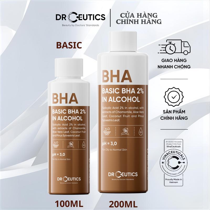 MẪU MỚI DRCEUTICS Basic BHA 2% In Alcohol Dung Dịch Hỗ Trợ Làm Sạch Dầu Cho Da 100ml - 200ml