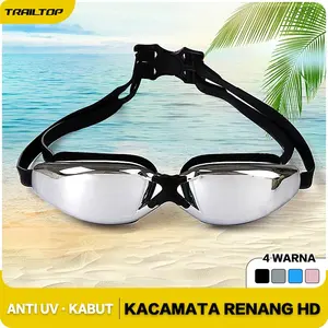 TRAILTOP Kacamata Renang Dewasa Anti Fog & UV Protection Swimming Goggles Mirror HD Pria Nyaman Tidak Iritasi Mata Frame Lembut 4 Warna