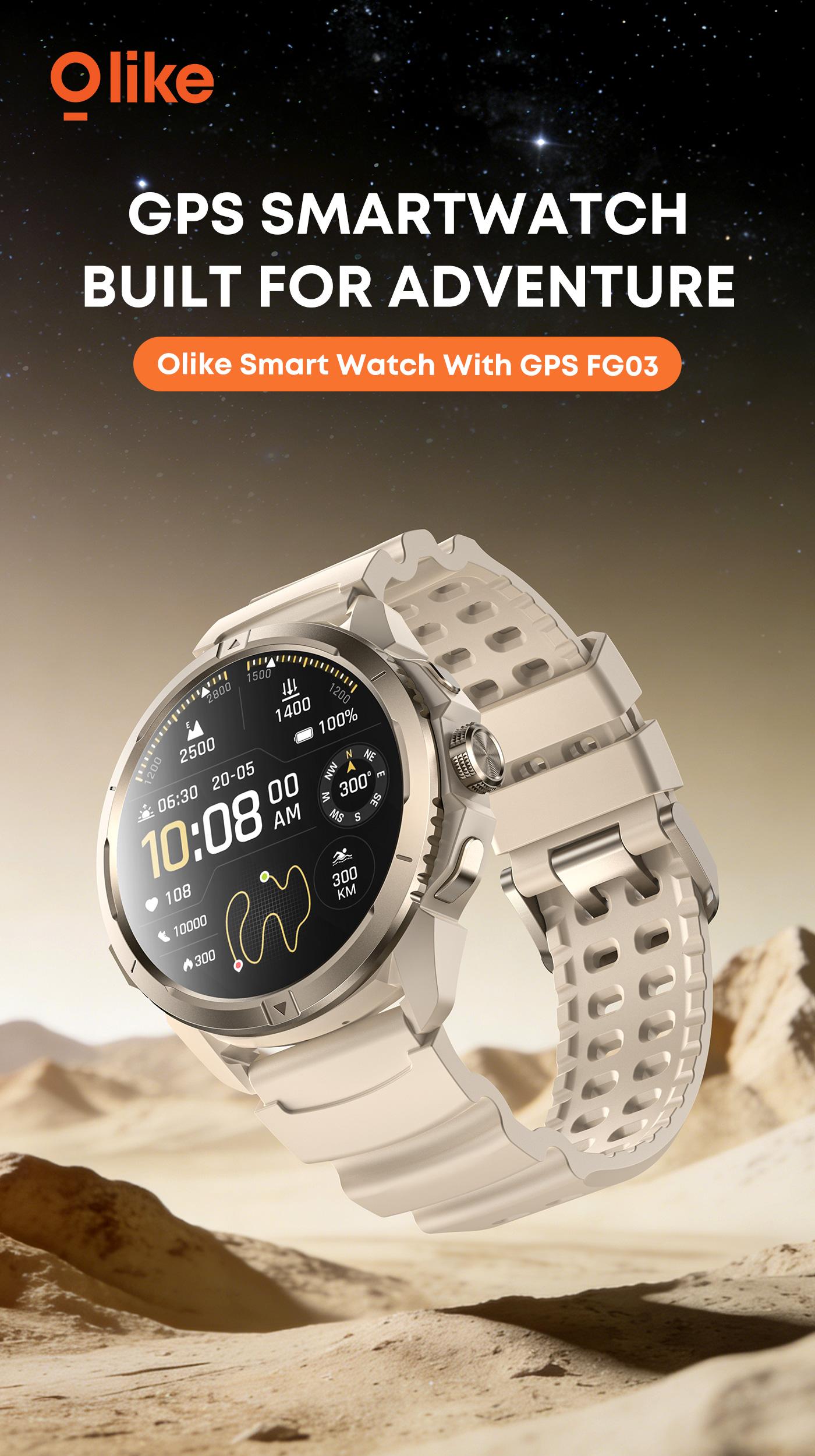 Olike Smartwatch FG03 GPS | Sync ke STRAVA dengan Peta Offline 6 Satelit | AMOLED 1.43" | Barometer Kompas SOS Alert | Tahan Air 5ATM Swim Proof | Garansi 1 Tahun Olike Smartwatch FG03 GPS | Sync ke STRAVA dengan Peta Offline 6 Satelit | AMOLED 1.43" | Barometer Kompas SOS Alert | Tahan Air 5ATM Swim Proof | Garansi 1 Tahun