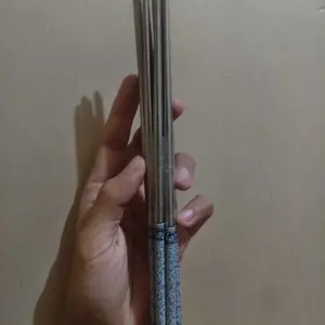 Sumpit stainless isi 5 pasang motif batik dan Sumpit Stainless Gagang Warna / Sumpit Makan Motif Stainless Korea Bulat