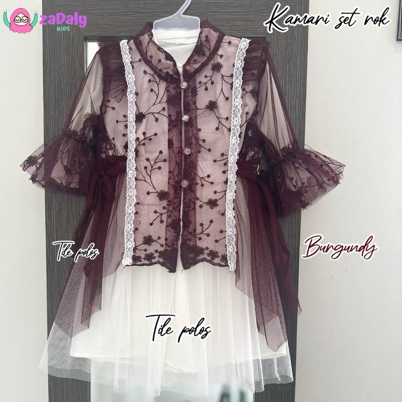 KAMARI set rok anak ice blue,burgundy,set gaun anak,set rok anak lebaran.,kebaya anak,gamis lebaran anak kekinian usia 2-15 tahun Setelan Muslim anak Panjang 2
