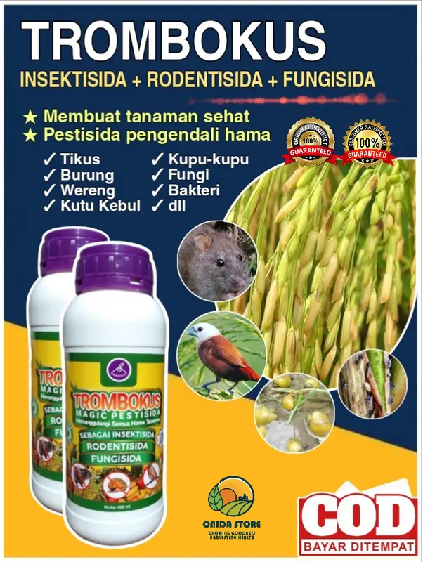 TROMBOKUS MAGIC PESTISIDA+ZPT SEBAGAI INSEKTISIDA, RODENTISIDA, FUNGISIDA ORGANIK PENGENDALI SEGALA HAMA BURUNG DAN TIKUS UNTUK SEMUA TANAMAN 3