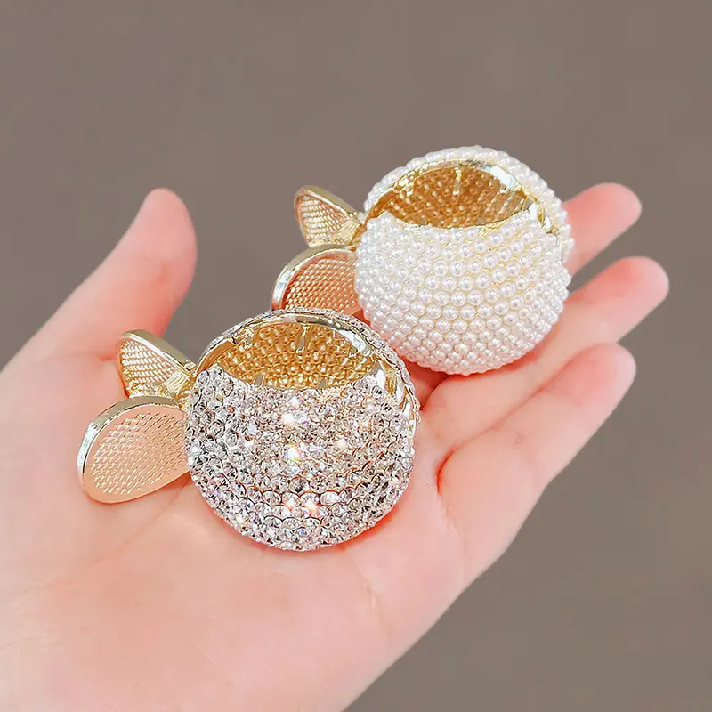 Korean Headdress with Diamonds Clip Hair Clip High Ponytail Fixed Small Claw Clip Simple Style Alloy Hairpin Tie Hair Clamp Fashion Hair Accessories