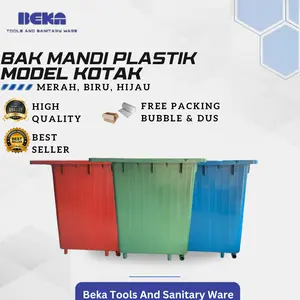 Bak mandi plastik kotak / segi 4  dengan kotak sabun Kapasitas est 120 L