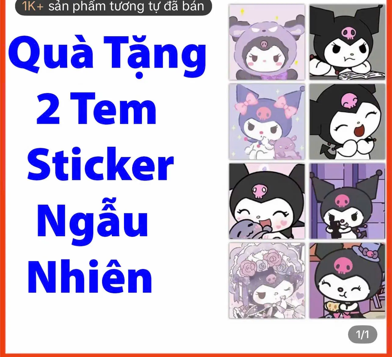 Qùa tặng 1 Hình  stiker Mẫu ngẫu nhiên cute dễ thương
