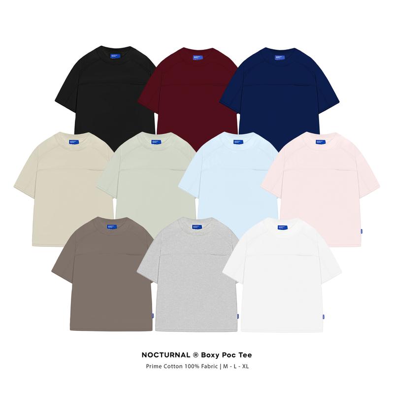 Product Introduction of [NEW COLORS] Áo Thun Form Boxy NOCTURNAL Boxy Poc Tee Cotton 100% Thêu Chữ Màu Pastel Nam Nữ Unisex Localbrand 4