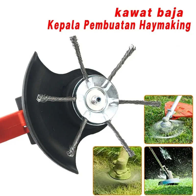 6T Kepala Sikat Pisau Mesin Potong Rumput Elektrik Bahan Kawat Baja/Lawn Mower Dust Removal Weeding Metal Blade Garden Tool