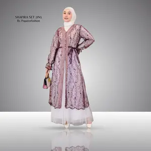 PRQUEEN Shafira Set 2in1 (Outer & Rok) - Baju Brokat Wanita Terbaru 2026 Mewah Elegan - One Set Brokat Kondangan