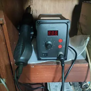 REAIM Solder Listrik Set Lengkap Solder Listrik Solder Uap Solder Station 2in1 8586D Hot Gun Blower Service HP Solder Digital LED Display 450W 100-500°C
