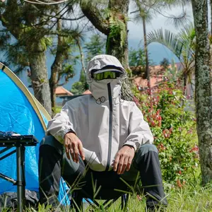 Jaket Gunung Gorpcore 100% Waterproof Windbreaker Jaket Hiking Pria Wanita Simple Parasut Premium