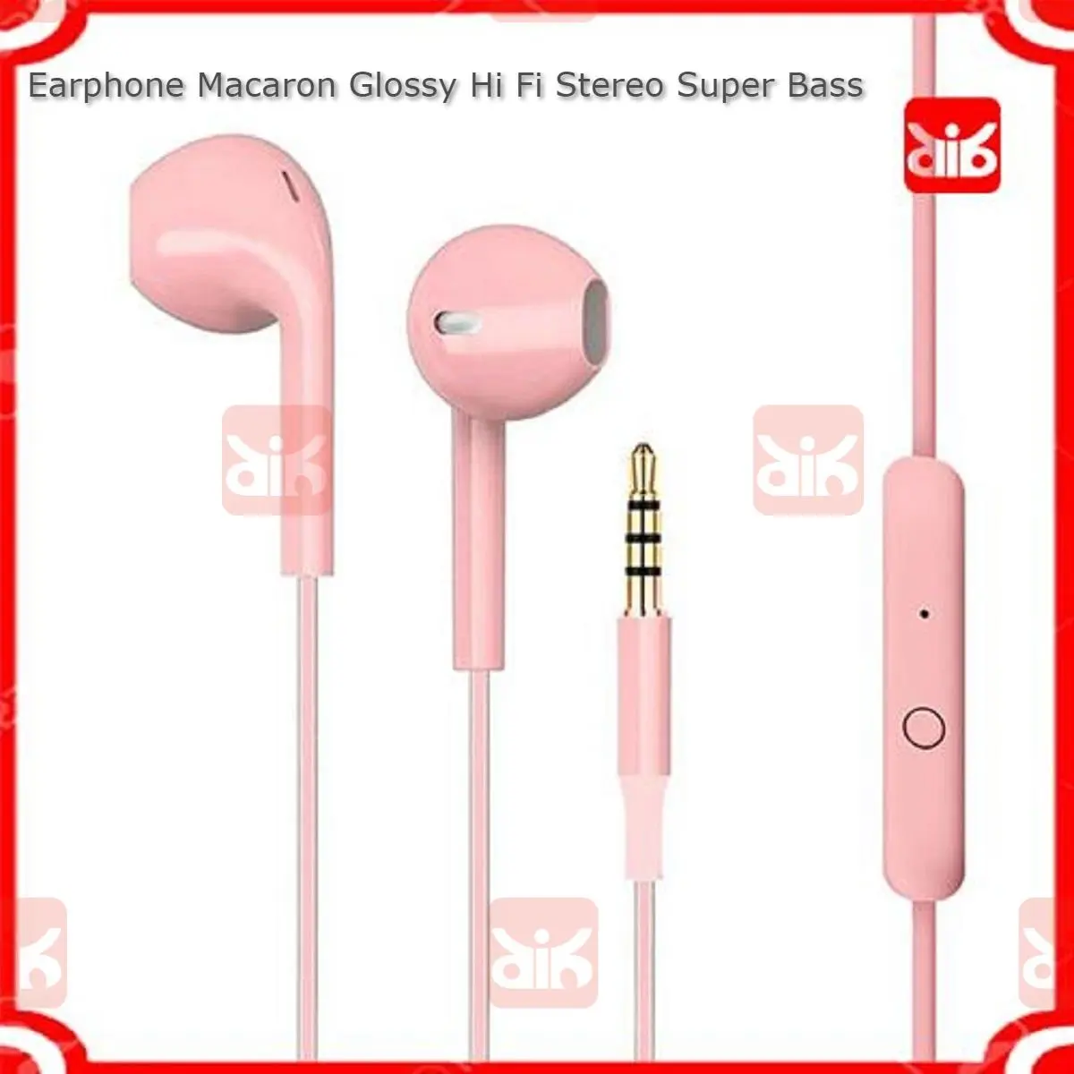 AIKOSIA Earphone Macaron Glossy Hi Fi Stereo Super Bass Earphones Headphones