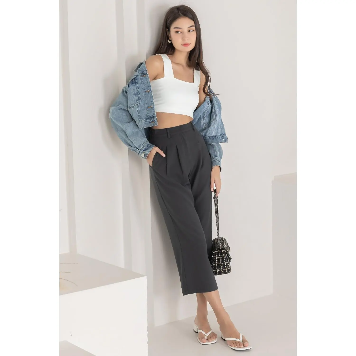 SHOPSASSYDREAM Pewter Culottes Dark Grey
