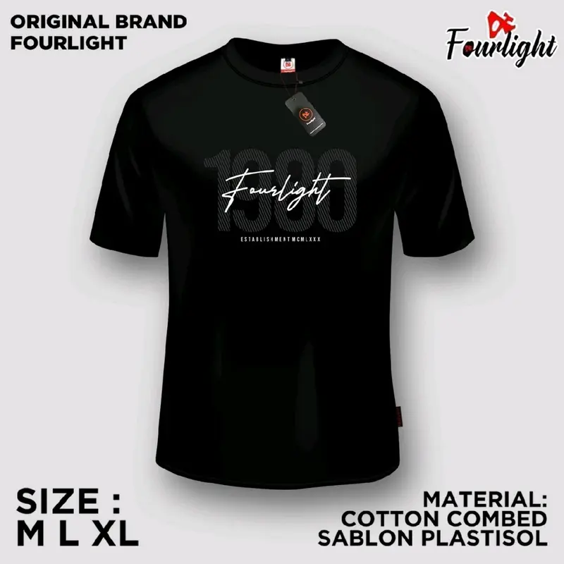 Kaos Best Seller Pria Wanita Fourlight Kaos Lokal Kaos Pria Wanita Distro Baju Combed Sablon Tshirt Nyaman Unisex Atasan Cowok Keren Katun Pendek Dewasa Simple 2
