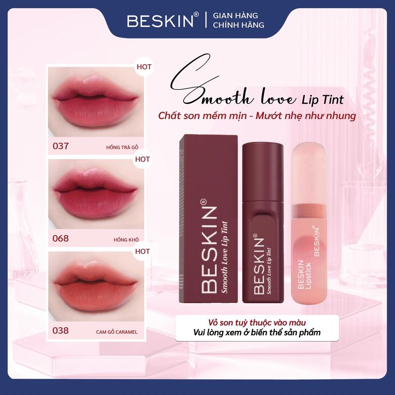 SON NHUNG BESKIN "SMOOTH LOVE LIP TINT" - Dung tích: 2,5g - Thương Hiệu: Beskin - Cosmetic Mỹ Phẩm Trang Điểm Son Môi Son Kem Women Nữ