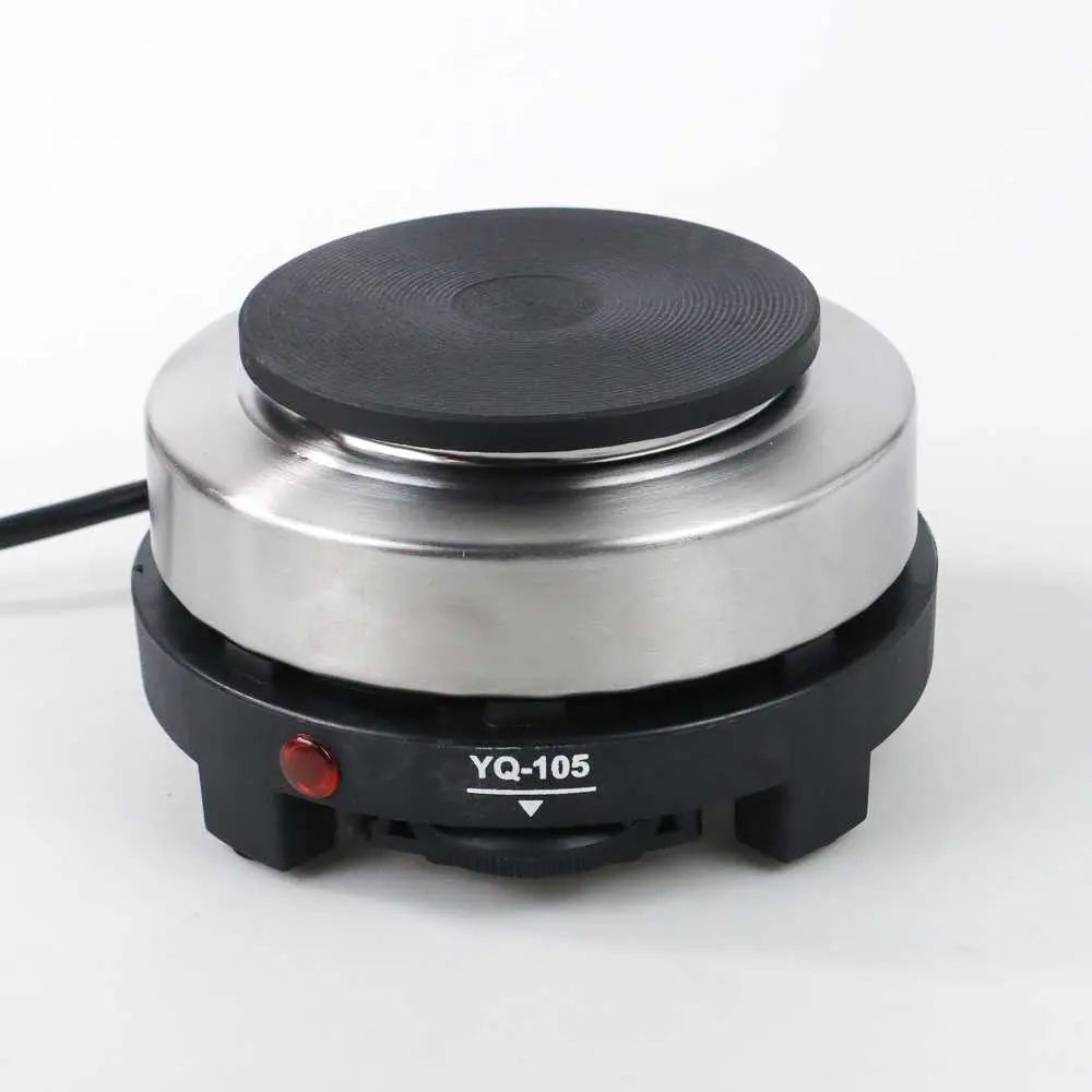 Kompor Listrik Mini 500W Pemanas Kopi Susu Air Teh Hot Plate Portable Electric Heater Single Burner - Hitam