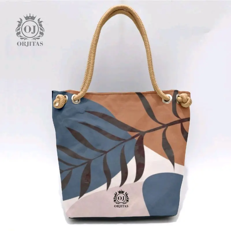 tas totebag wanita motip printing tali sumbu 1
