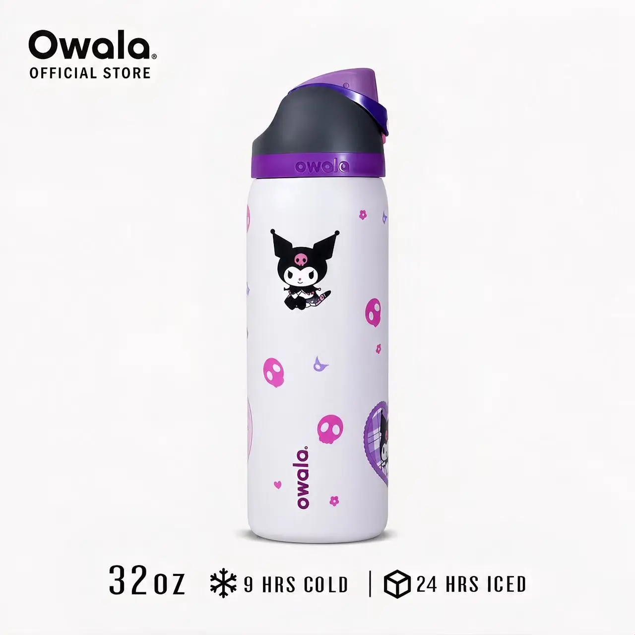 Owala 32oz (945ML) Kuromi Insulated Water Bottle | Cute Purple